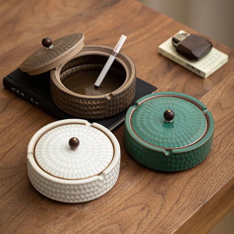 Ceramic Ash Tray with Lid