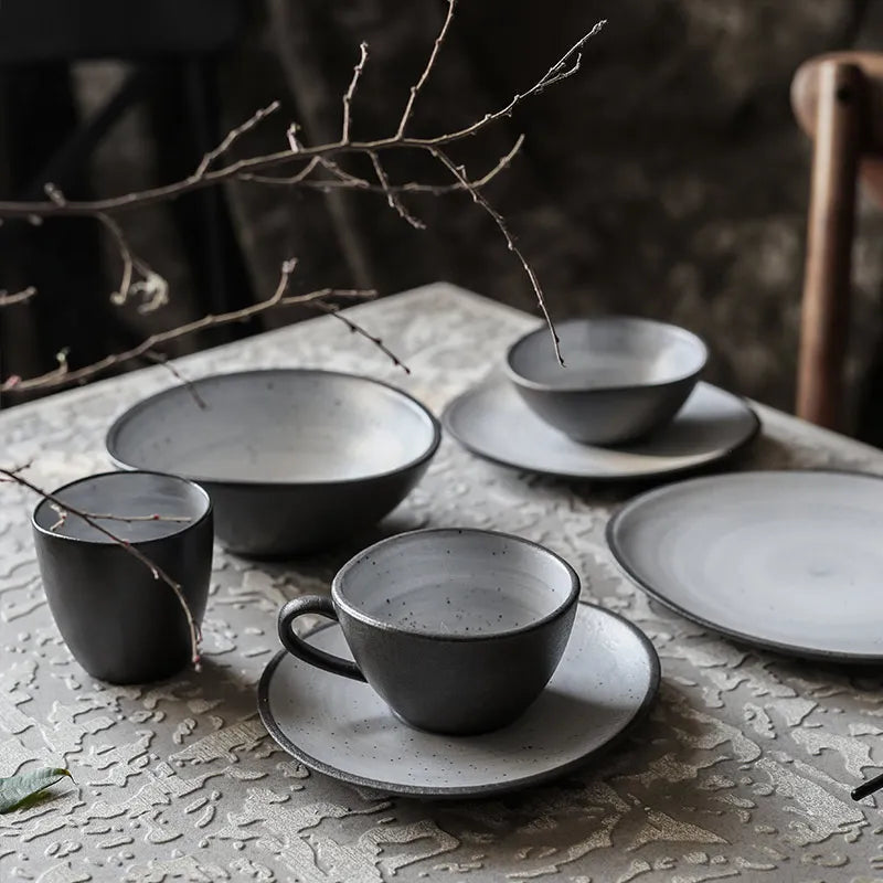 Vintage-inspired retro coffee cup and saucer set with classic design, perfect for enjoying your favorite hot beverages in style.