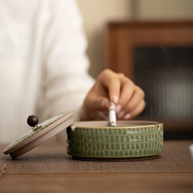 Ceramic Ash Tray with Lid