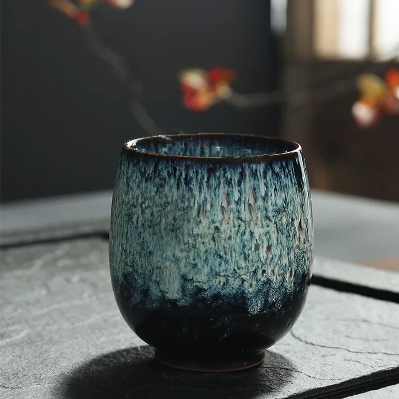 Classic Charm Asian Ceramic Cup with Intricate Design