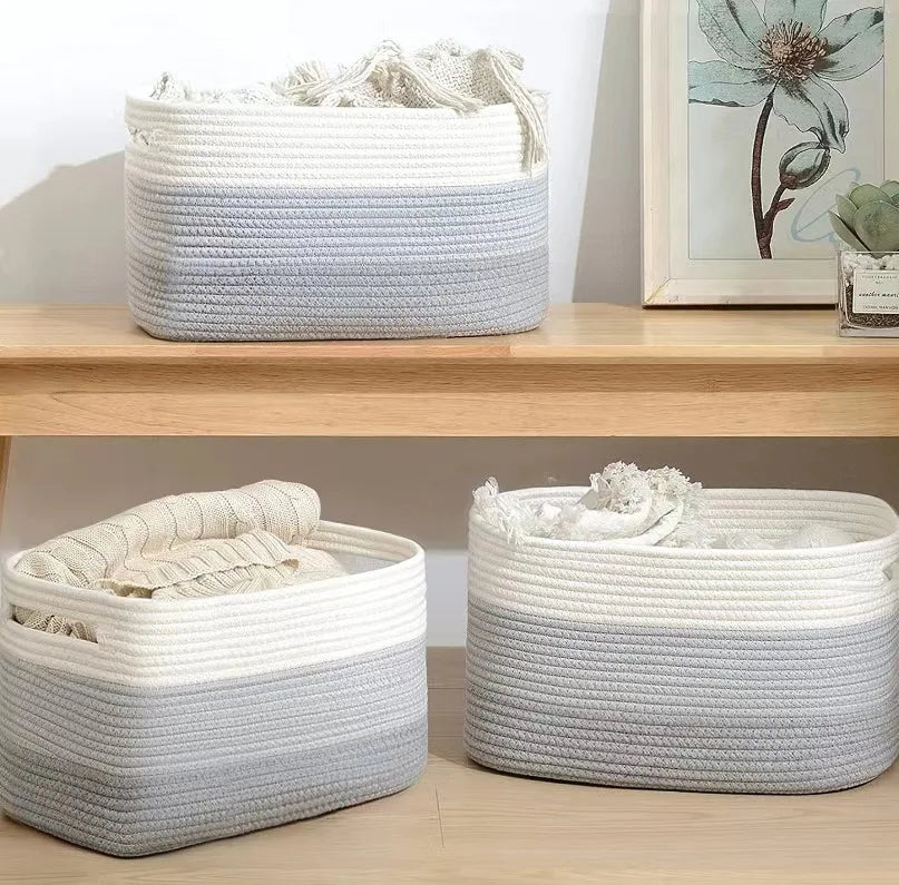 A classic woven basket made from cotton.