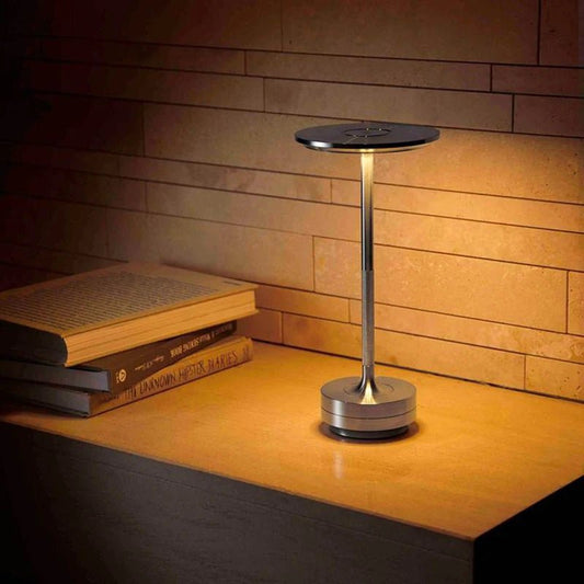 Elegant Touch Switch Table Lamp providing stylish lighting in a modern living room setting.