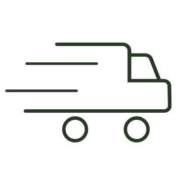 A truck icon with speed lines behind it, symbolizing fast and efficient delivery.