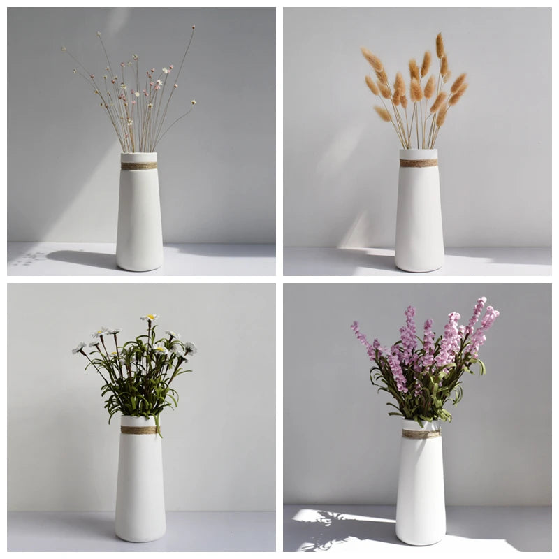 Minimalist twine design vase in natural tones, perfect for adding a rustic and elegant touch to any home decor