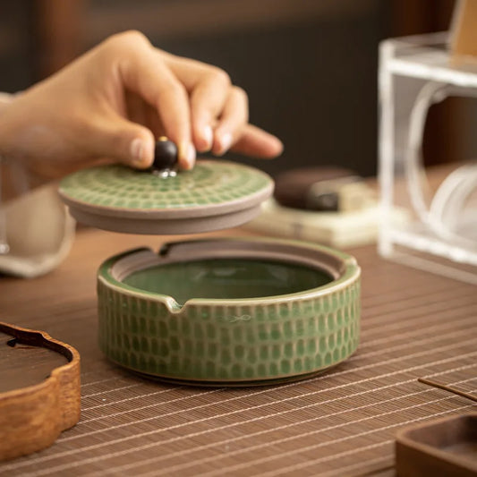 Ceramic Ash Tray with Lid
