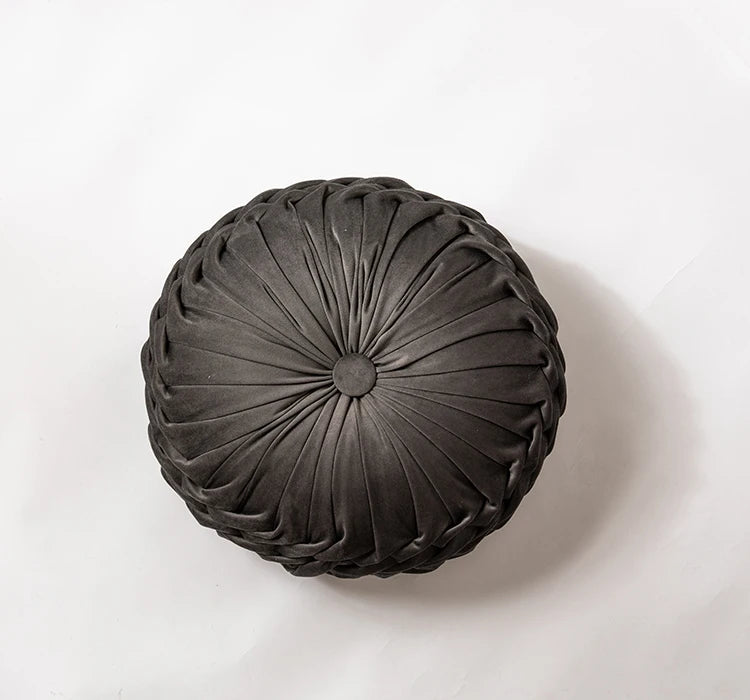 Handcrafted Luxe Velvet Round Pillow in elegant design, showcasing rich velvet texture and round shape