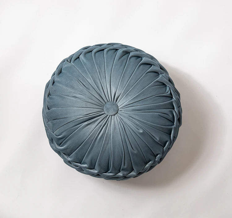 Handcrafted Luxe Velvet Round Pillow in elegant design, showcasing rich velvet texture and round shape