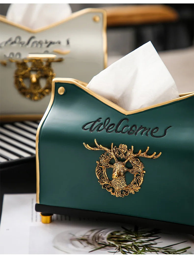 Elegant Luxe Nordic Deer Tissue Case with a minimalist design, perfect for adding a touch of sophistication to any room