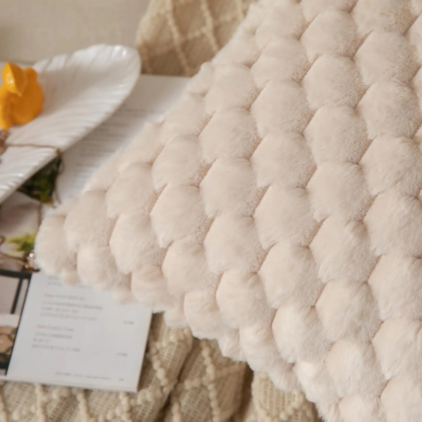 A soft, milk-white cushion made from comfortable fabric