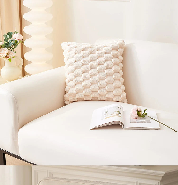 A soft, milk-white cushion made from comfortable fabric