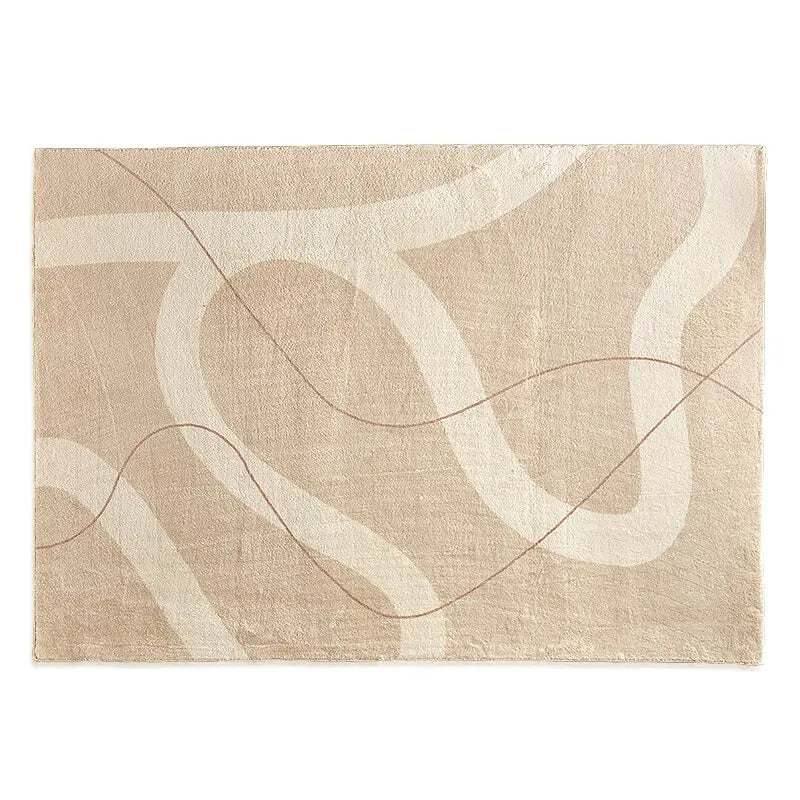 Minimalist Neutral Tone Plush Rug featuring abstract forms and soft textures, perfect for modern, boho, and minimalist interiors.