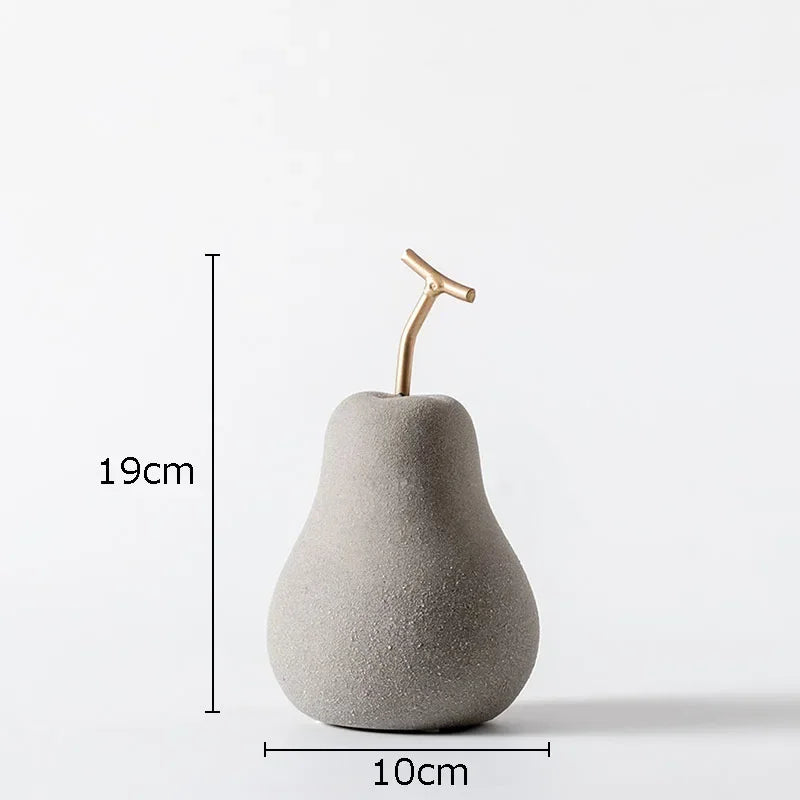 Minimalist Pear Fruit Decor - Elegant Ceramic Sculpture for Modern Home Decor