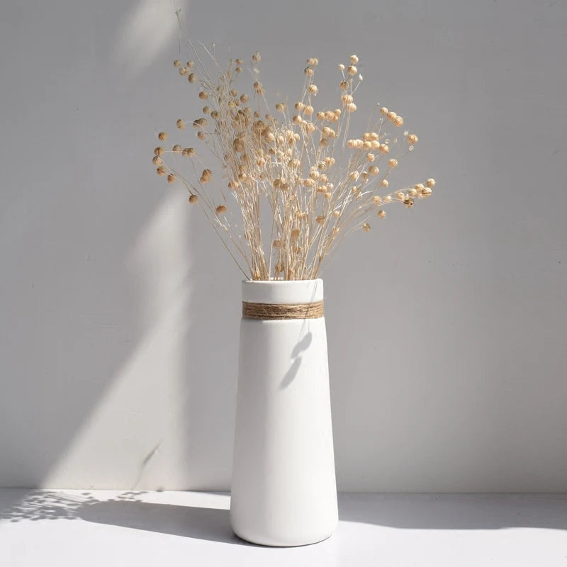 Minimalist twine design vase in natural tones, perfect for adding a rustic and elegant touch to any home decor