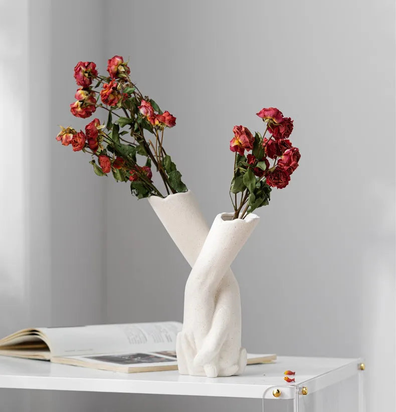 Nordic Romance Vase with a minimalist design, featuring soft pastel colors and a smooth finish.