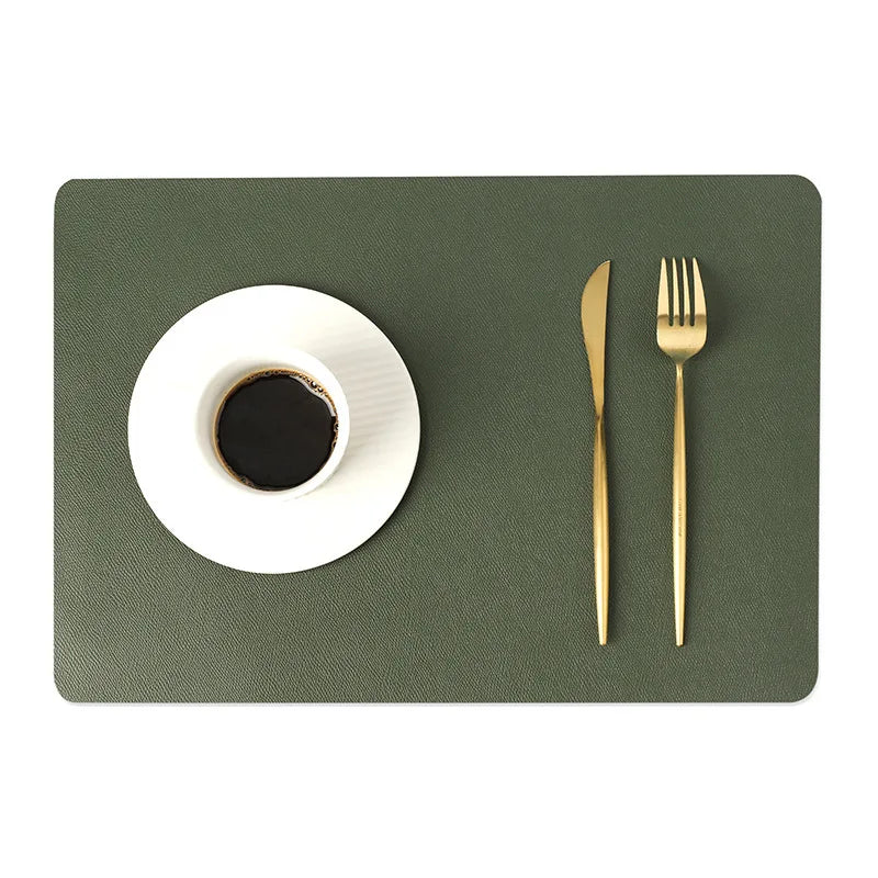 Nordic Style Leather Placemat - Reversible, Waterproof, and Heat-Resistant Dining Accessory