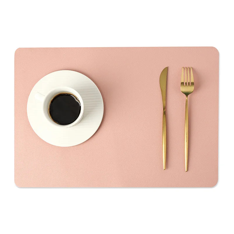 Nordic Style Leather Placemat - Reversible, Waterproof, and Heat-Resistant Dining Accessory