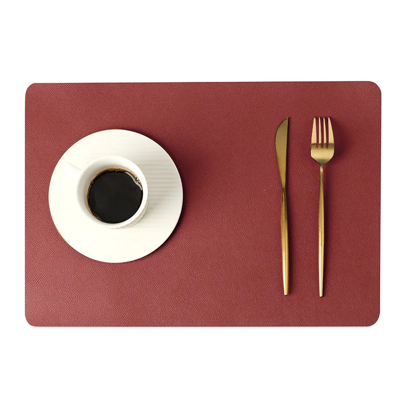 Nordic Style Leather Placemat - Reversible, Waterproof, and Heat-Resistant Dining Accessory