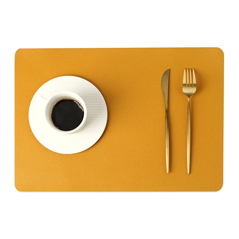 Nordic Style Leather Placemat - Reversible, Waterproof, and Heat-Resistant Dining Accessory