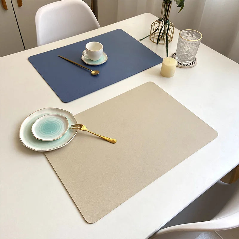 Nordic Style Leather Placemat - Reversible, Waterproof, and Heat-Resistant Dining Accessory