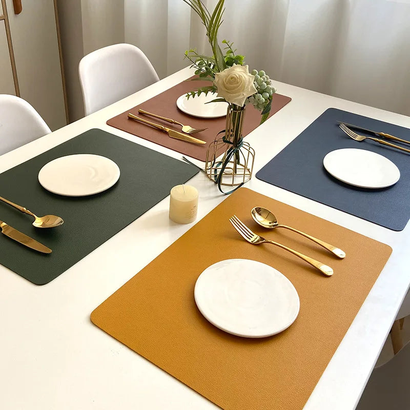 Nordic Style Leather Placemat - Reversible, Waterproof, and Heat-Resistant Dining Accessory