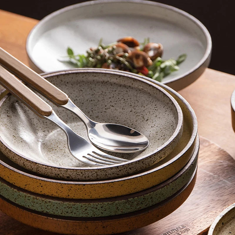 Nostalgic Japanese-inspired ceramic plate with traditional design and intricate patterns