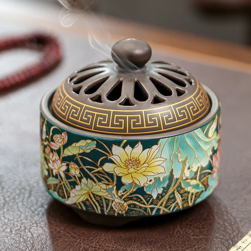 A beautifully crafted Oriental Harmony Incense Burner with intricate designs, perfect for creating a serene and aromatic atmosphere.