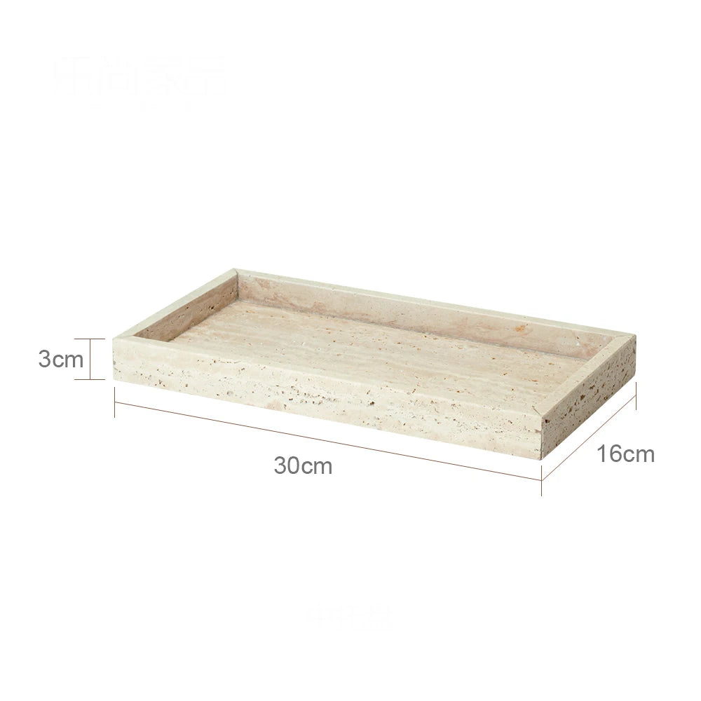 Luxurious Pure Marble Bathroom Tray - Elegant and Durable Bathroom Accessory for Organizing Essentials