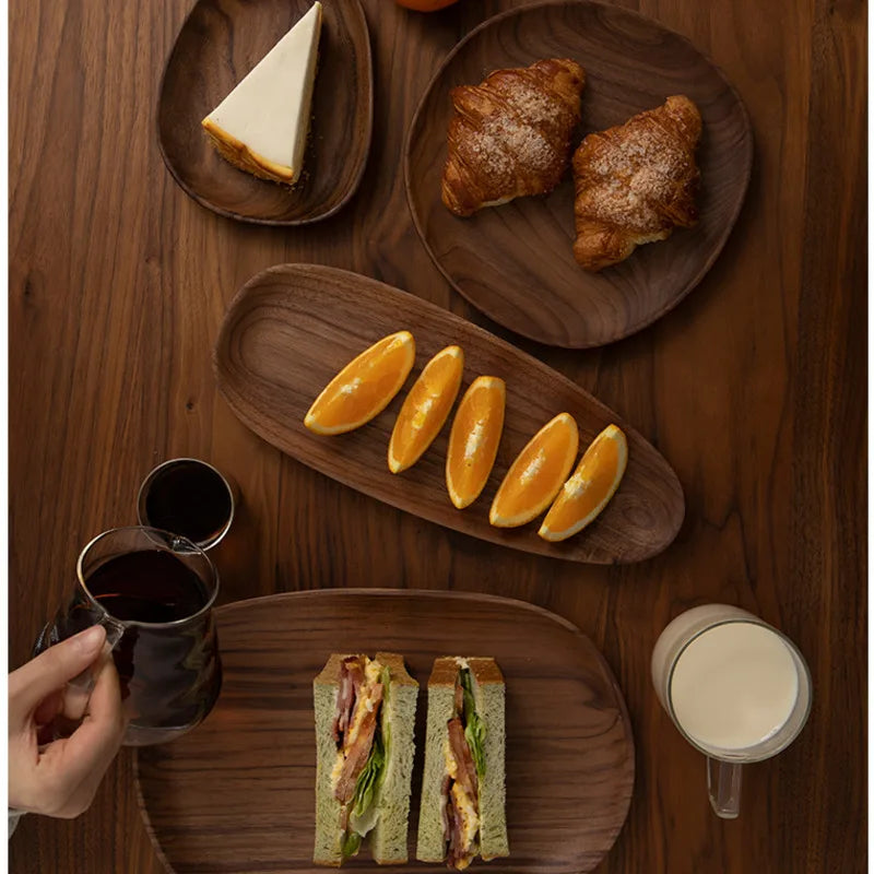 Rustic Charm Solid Wood Tray with a natural wood finish, perfect for serving snacks, desserts, or drinks. Available in multiple sizes, adding a cosy touch to any table setting.