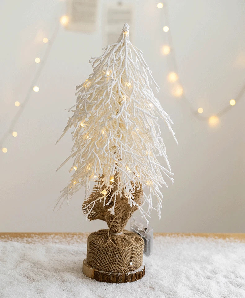 Rustic Mini Christmas Tree Ornaments available in White Tree and Brown Twig Tree designs, in small and large sizes. Perfect for adding a cosy, festive touch to holiday decor with natural and rustic charm.