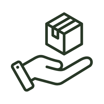 A hand holding a box, symbolizing safe and secure package delivery.