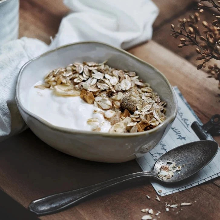 Stone-Inspired Design Deep Bowl - Crafted in minimalist elegance It's ideal for neutral-toned environments, adding a touch of sophistication to your table setting with a high-quality porcelain material.