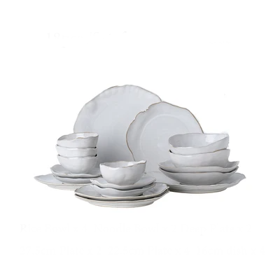 Stone-Inspired Design Tableware Set with white background